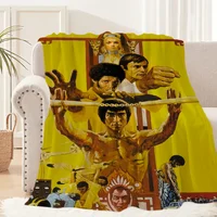 Kung fu B-Bruce L-Lee Blanket Plush Nap Sofa rug for Living Room Warm Office Bedroom Birthday Home Travel Kid Gifts 1