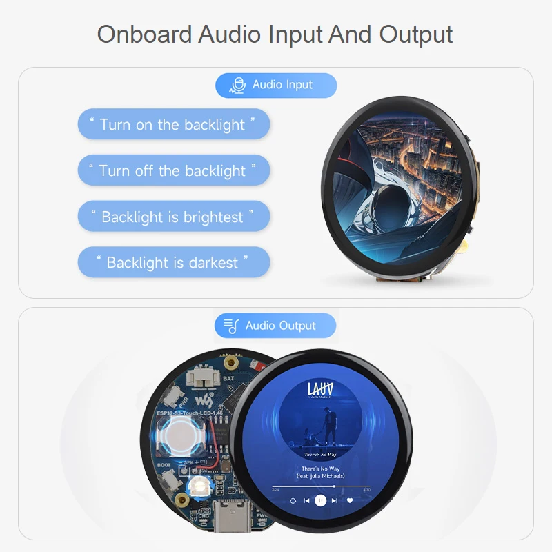 ESP32-S3 1.46 ��ġ ���� ��ġ LCD ���� ���� ���� Arduino �� WiFi/Bluetooth ���ӵ��� �� ���̷� ������ ����
