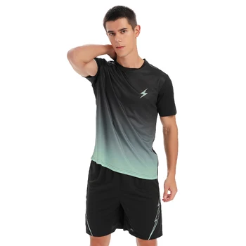 Sports Attire Sets Outdoor Running Sports 2Pcs Summer Men Tshirt 1