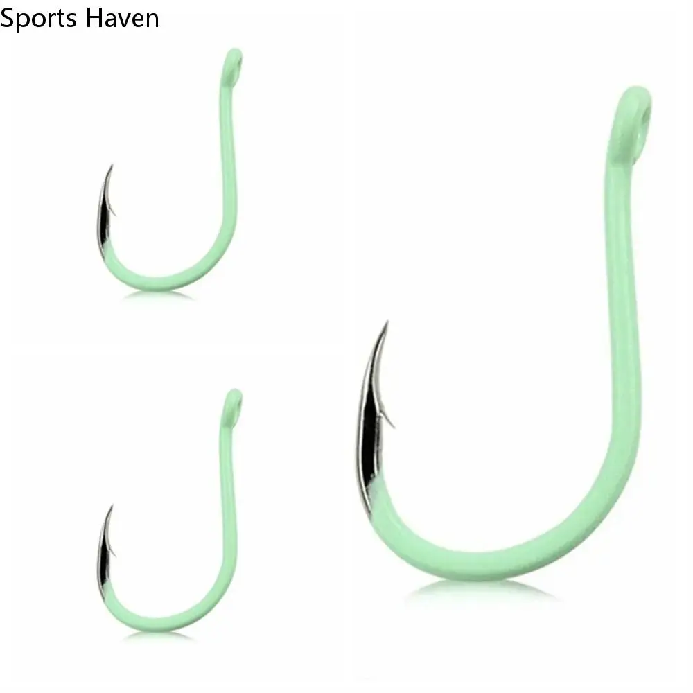 

10 PCS Luminous Fishing Hook #1-#12 Bend Mouth Barbed Hook Fishing Tackle