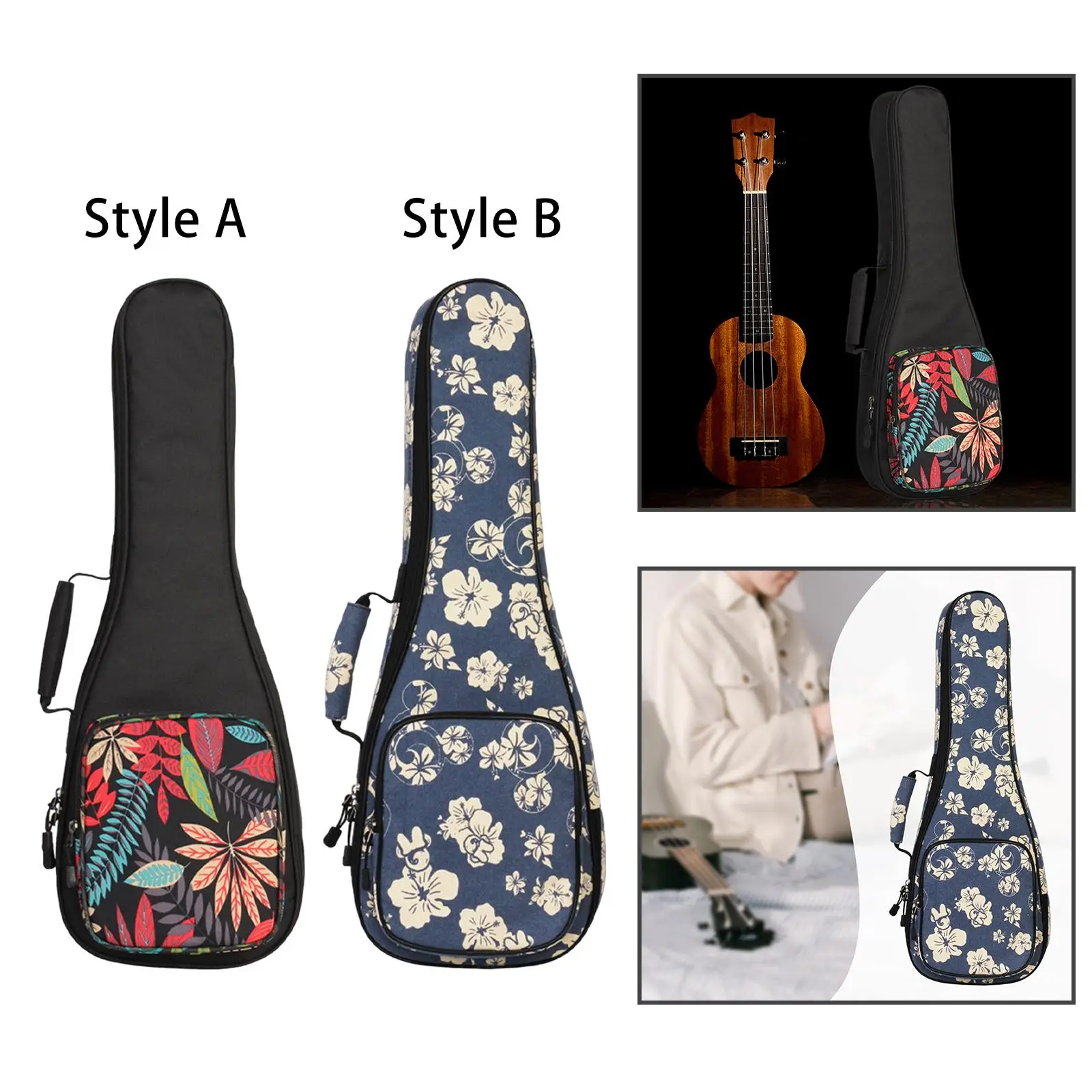 Ukulele Backpack with Pouch Adjustable Straps Portable for Accessories