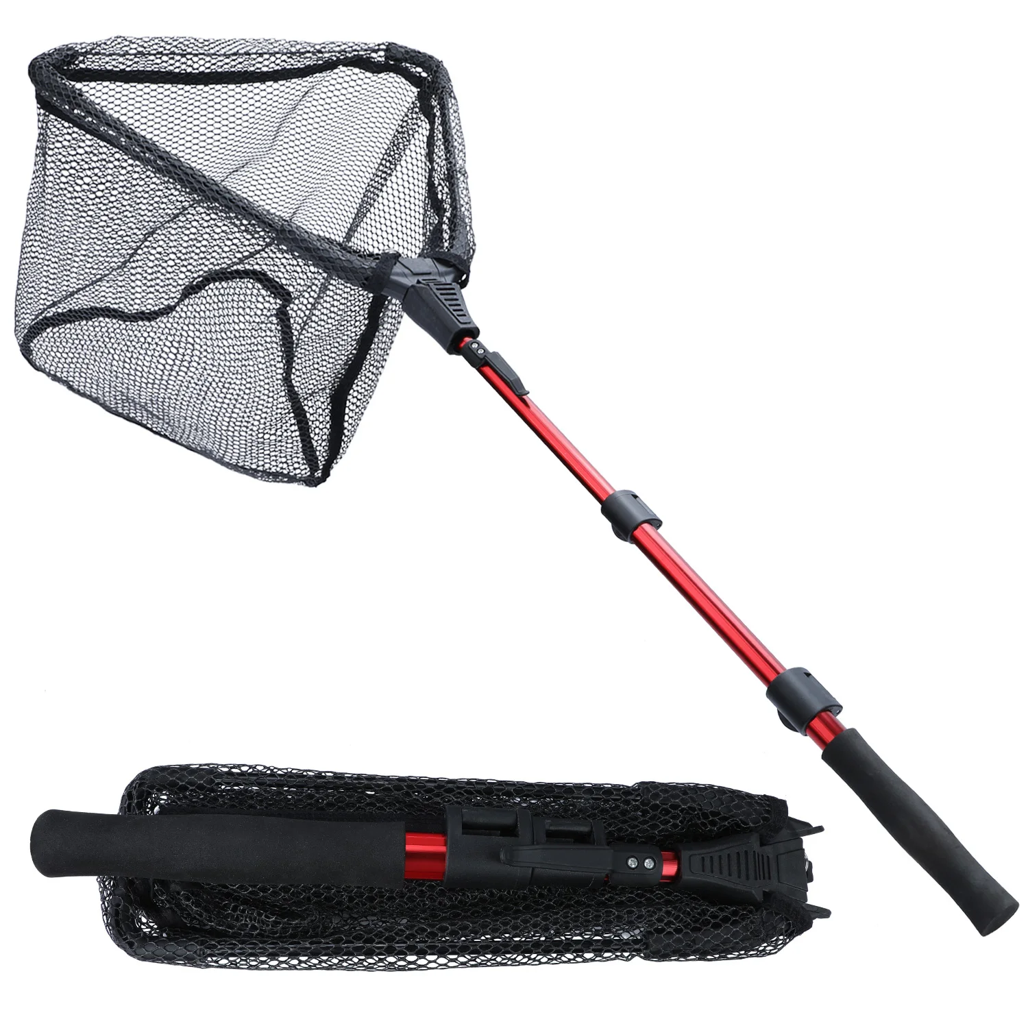 Sougayilang 65-112cm Telescoping Retractable Fishing Net Foldable Landing Net Pole Folding Landing for Fly Fishing Tackle For fishing landing net,fishing net