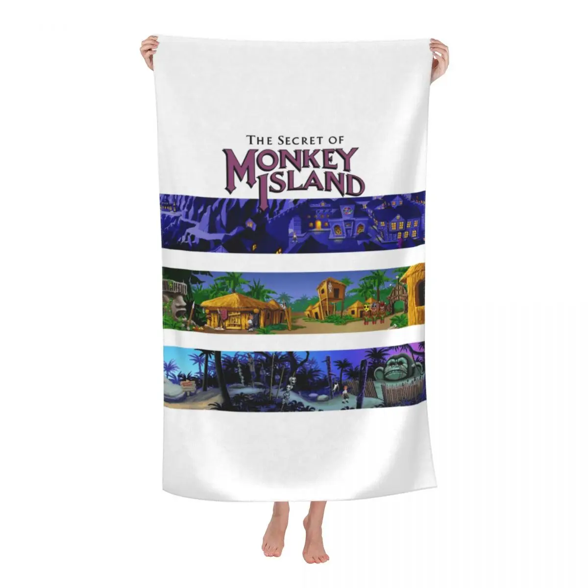 

Пляжное полотенце The Secret Of Monkey Island, быстросохнущее игровое полотенце из супермягкой микрофибры для сауны, приключения