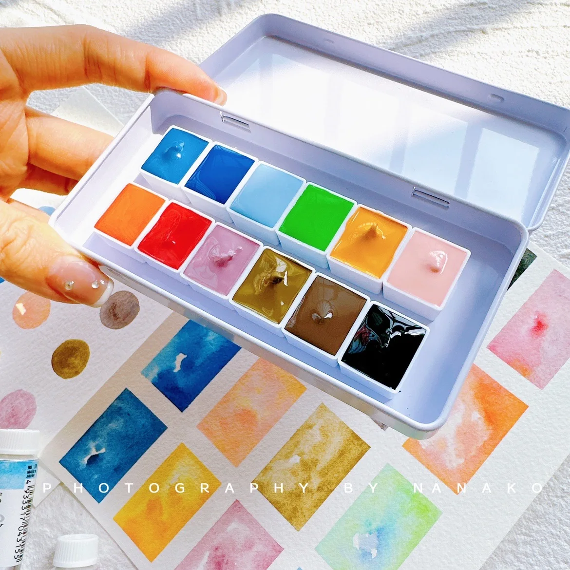 Japan KUSAKABE Layered Color Watercolor Paint 10Ml Harmon Artist Precipitated aquarela 24 Color Transparent акварель Set cut watercolor painting set,watercolor paint,watercolor pigment
