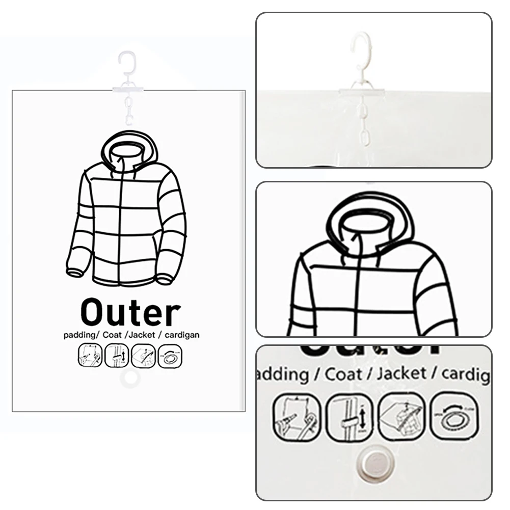 Hanging Squeezable Storage Bag Reusable Clothes Compression Storage Bag Space Saving for Clothes Down Overcoat 2