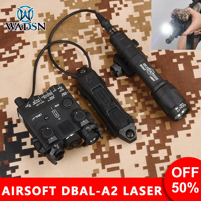 

WADSN Tactical DBAL-A2 Red Green Laser Dot Indicator Dbal Surefir M300 A M600 C Powerful Flashlight Airsoft Hunting Weapon Light