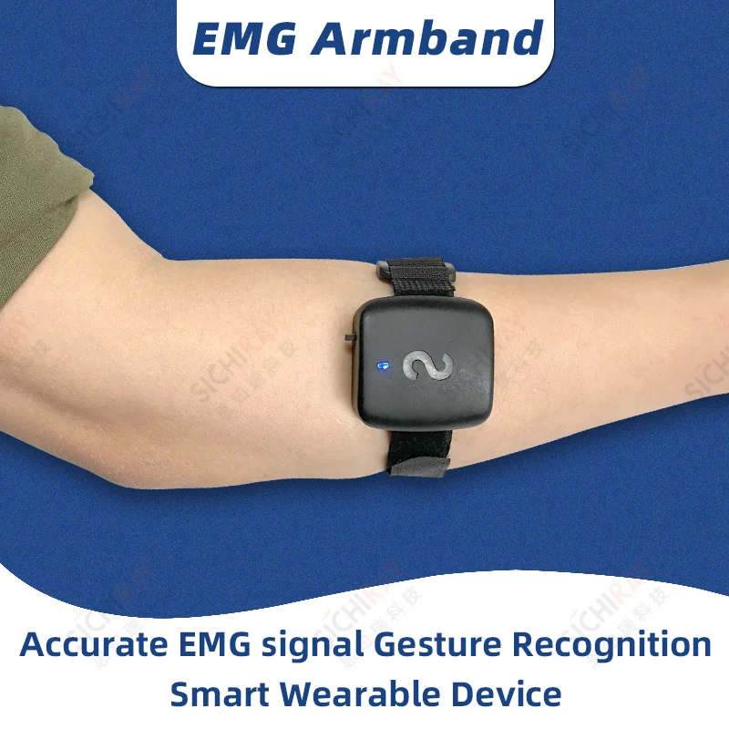 EMGArmbandDryElectrodeMuscleSensorWearableDeviceGestureControlGameRobotBluetooth