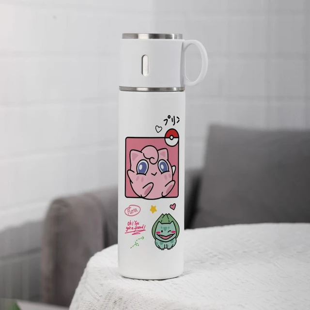 Kawaii Pokemon Anime Thermos Cup Pikachu Psyduck Jigglypuff Cartoon Children  Insulation Water Bottle Tea Milk Travel Straw Cup - Animation  Derivatives/peripheral Products - AliExpress