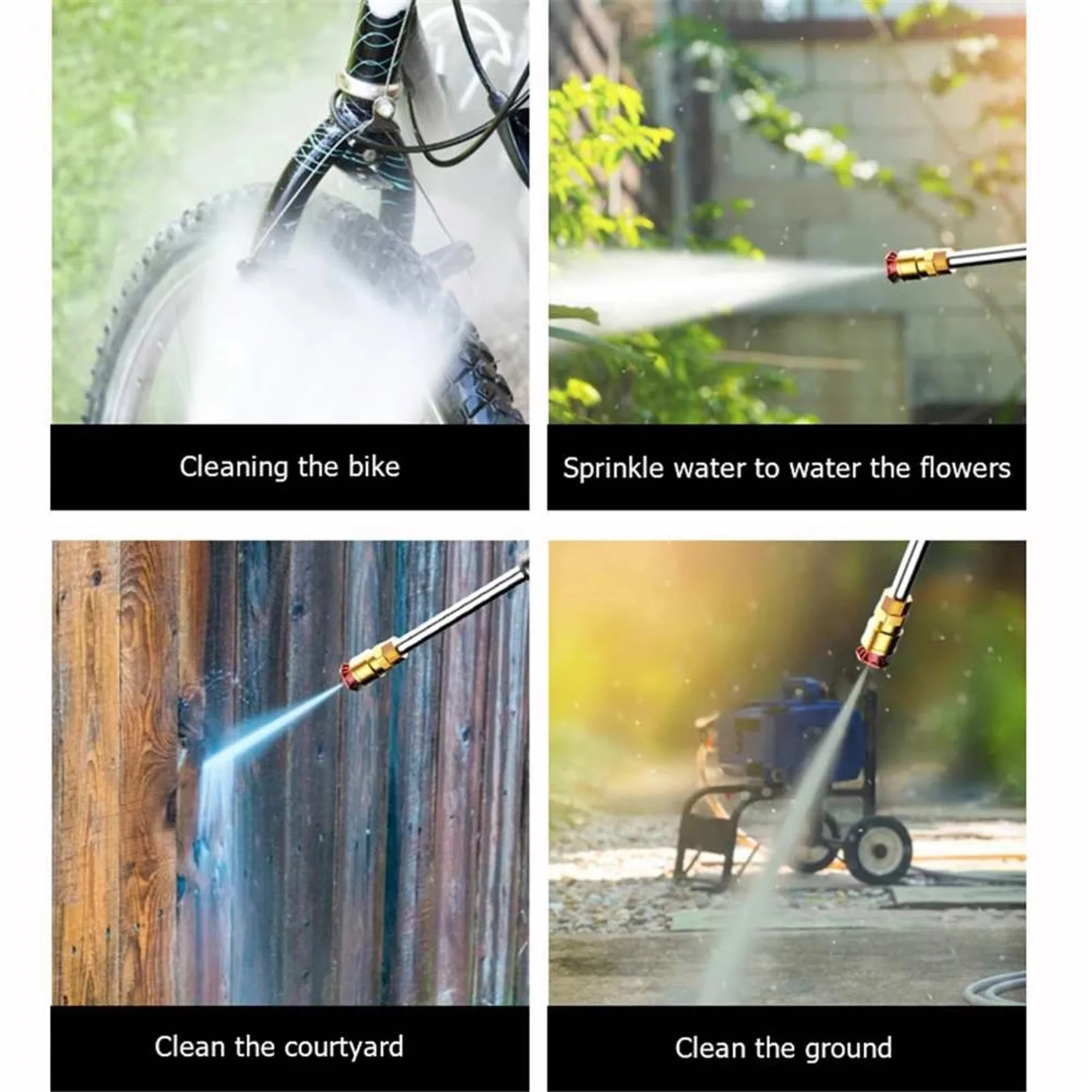 21V Cordless High Pressure Washer Machine 60Bar 300W with Rechargeable Battery 5in1 Nozzles for Car Fence Floor Cleaning 6