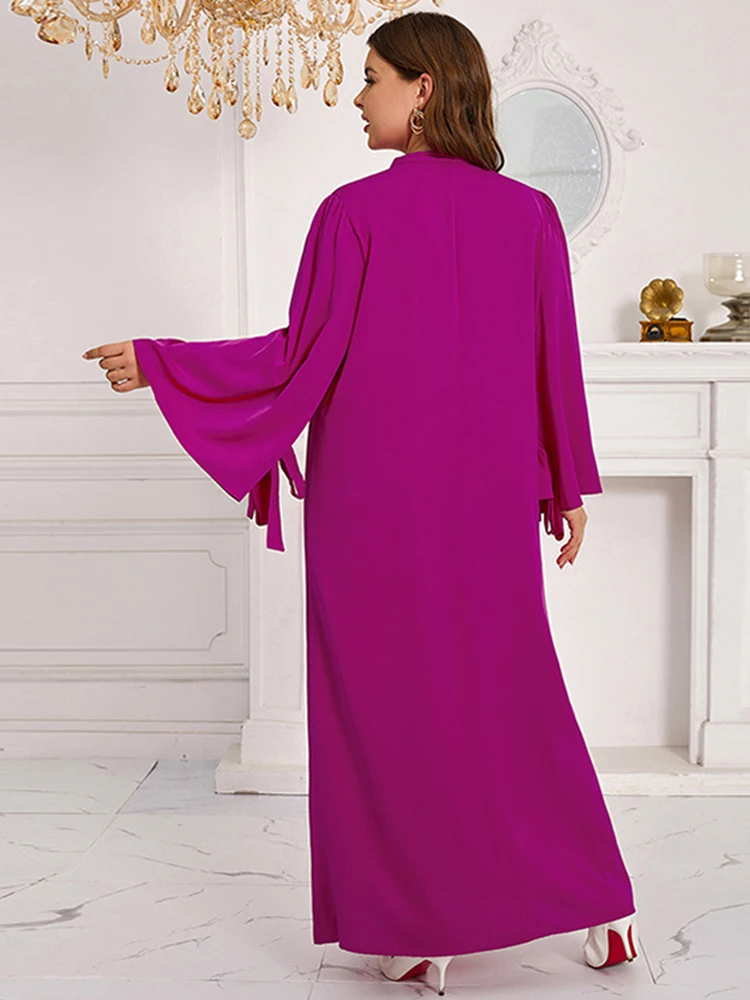 Ramadan Abaya 2024 Long Sleeve Dresses Dubai Turkey Muslim Women Kaftan Islamic Clothing Party Evening Gown Dashiki Loose Boubou