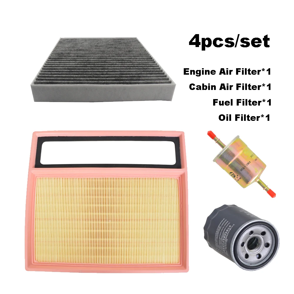 Set Di Filtri 4 Pezzi Per Byd Song Plus Dm-I 1.5L Hybrid 2021 2022 2023 Max Pro Engine Cabin A/C Fresh Air Fuel Gas Oil Filter Kit