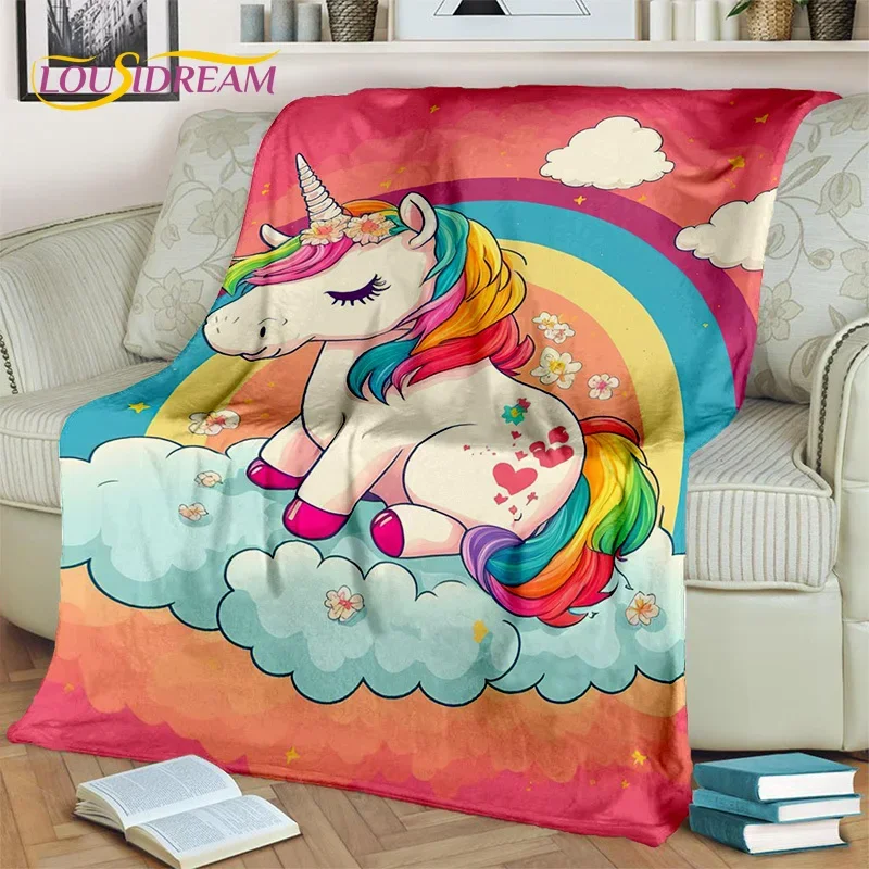 3D Cartoon Cute Unicorn Girl Birthday Gift Blanket,Soft Throw Blanket for Home Bedroom Bed Sofa Picnic Travel Cover Blanket Kids 2
