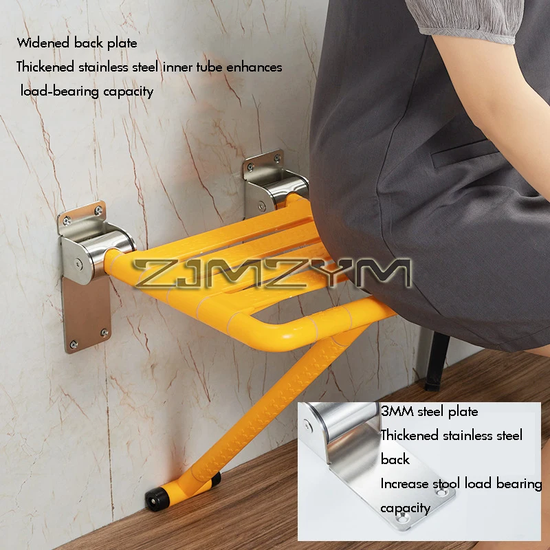 Wall-mounted Foldable Bathroom Stool, Shower Seat Chairs, Anti-Slip Toilet, Bath Stool for Elderly, Bathroom Furniture 2