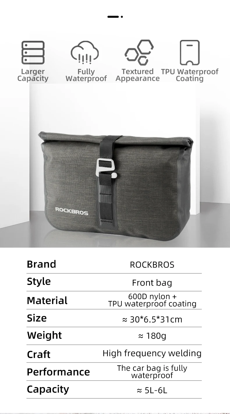 Bicycle Bag Large Capacity 20L Waterproof Cycling Bag MTB Handlebar Bag Front Fr