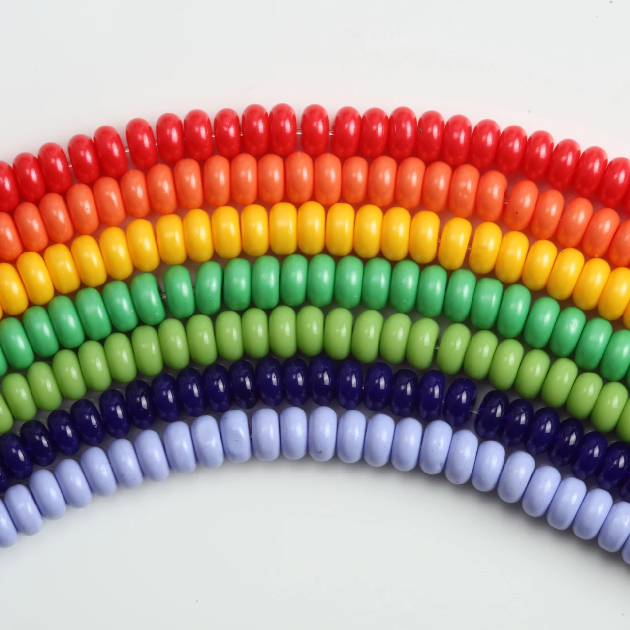 Vibrant Rainbow Glass Abacus Beads