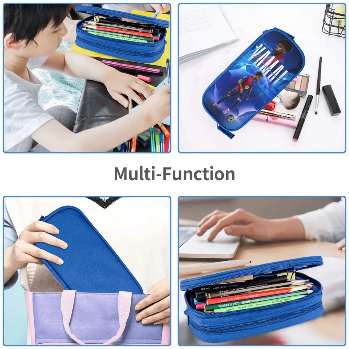 Pencil Case Lamine Y-Yamal Pencil Case Classic Football Star Pen Box Bag for Student Large Storage Students School Cosmetic Pencilcases