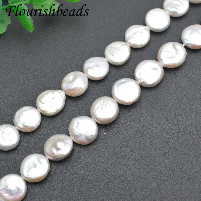 10-11-12mm Natural Freshwater Pearls Flat Round Pearl Beads DIY Necklace Earrings High Quality Accessories for Jewelry