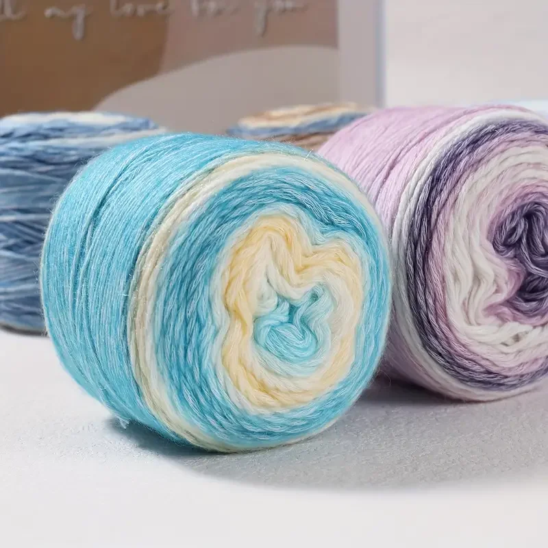 100g knitting yarn Rainbow Woollen Yarn New Soft Hand Woven Cake Yarn Hat Scarf Sweater Dyeing Crocheting Fancy Blend