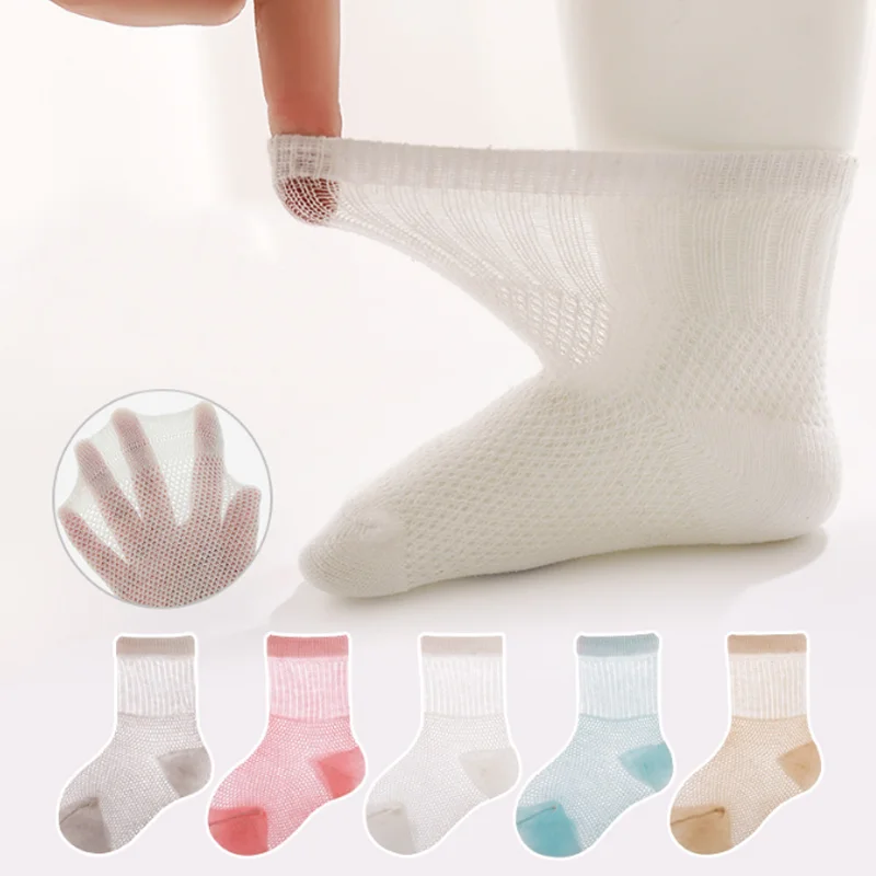 3Pair/lot New Baby Socks Summer Mesh Thin Solid Color Boys and Girls' Baby Socks new hot selling sweet and solid color lolita calf socks women summer thin section stitching hollow bow lace fashion tube socks