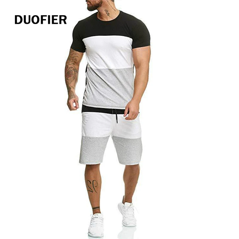 Chándal para hombre, conjunto de pantalones cortos de camisa de manga corta y pantalones ropa informal, ropa deportiva para gimnasio, trajes de sudor para hombre|Conjuntos para hombres| AliExpress