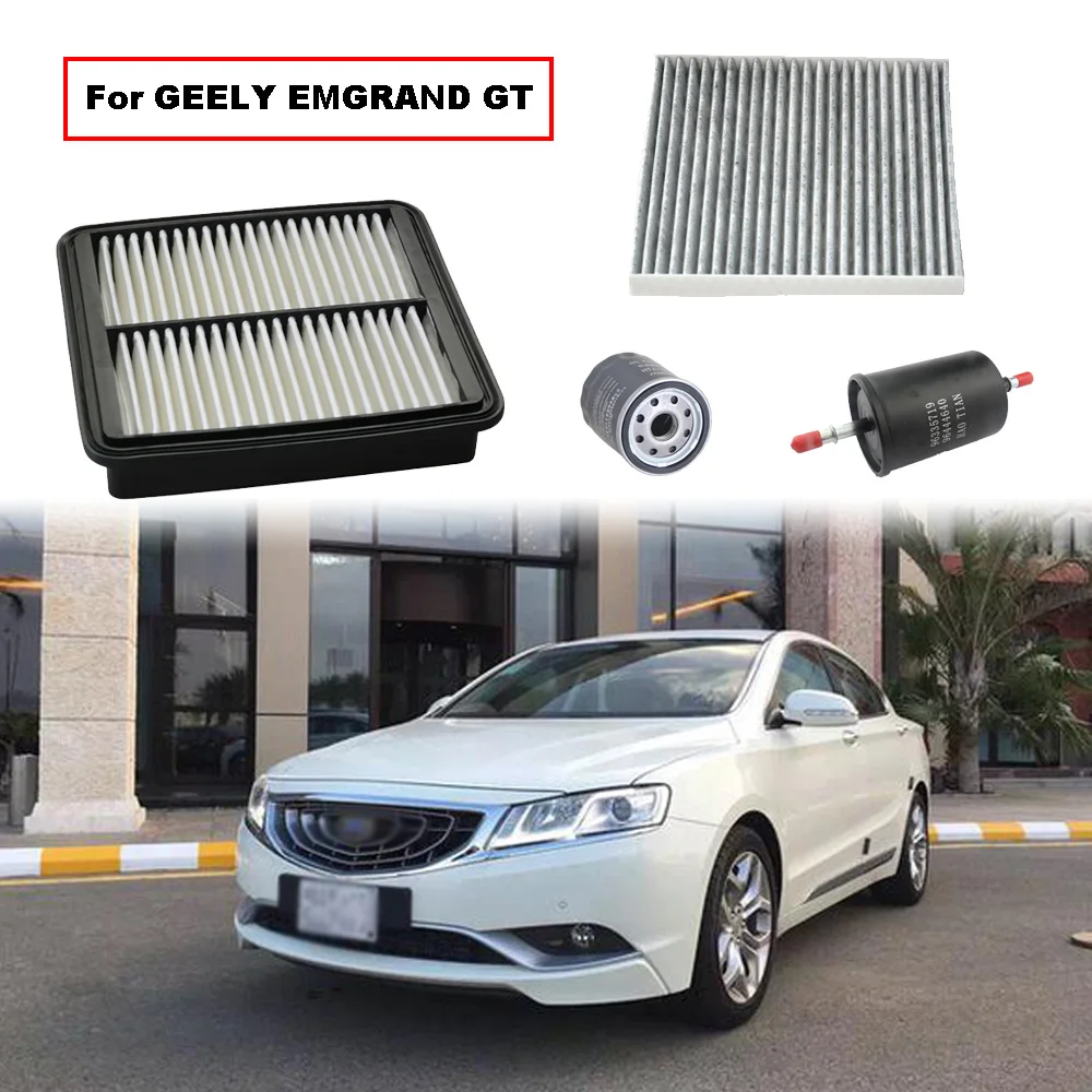 Filter Set 4pcs for GEELY EMGRAND GT 2.4L 2015-BORUI JLD-4G24 Engine Oil Fuel Cabin Air Filter 2032003500 Accessories