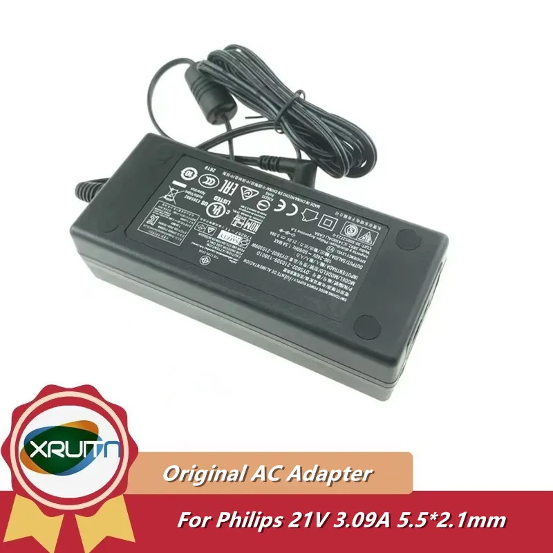 ของแท้ 21V 3.09A 64.89W อะแดปเตอร์ DYS602-210309W แหล่งจ่ายไฟแบบสวิตชิ่งสำหรับ PHILIPS DYS602-210309-13801D 5.5x2.1 มม. 1