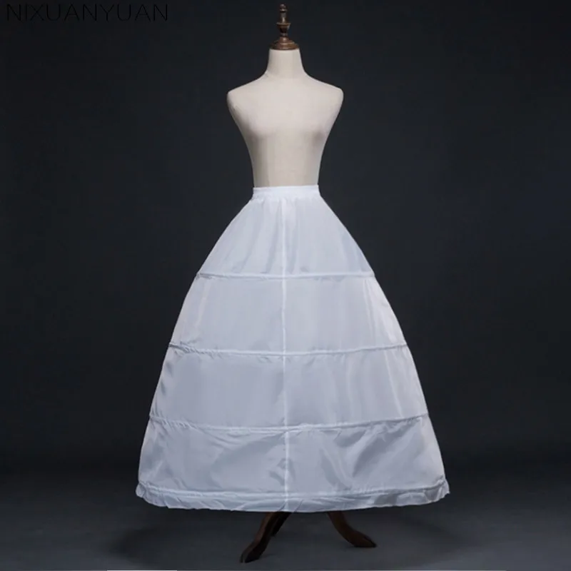 Белый 4 обручи бальное платье Нижняя юбка свадебные аксессуары невесты кринолин дешевые длинные Нижняя юбка Velos De Novia вуаль De Mariee