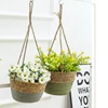 Garden Hanging Flowerpotted Basket Straw Weaving Plant Pot  Plant Containers  Indoor Outdoor Flower Pot Holder 1
