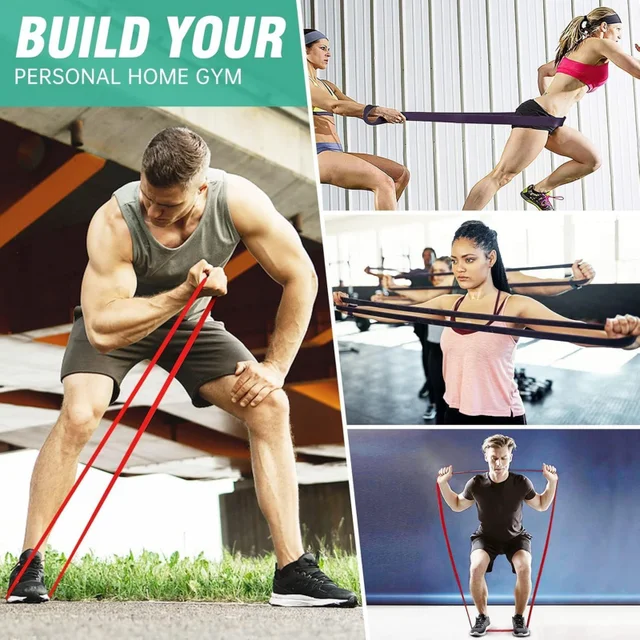 4pcs one set Resistance Exercise Bands Pull Up Assist Workout Band Set for Working Out Fitness Training Physical Therapy 3
