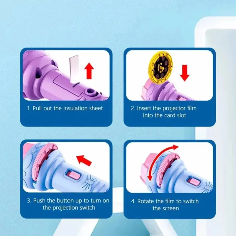 New Arrival Hot Kids Story Projector Toy - 10Pcs Image Cards 80 patterns Bedtime Picture Flashlight for Wall Projection Play