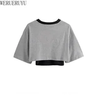 T-shirt imprimé graphique vintage pour femmes, haut court, manches courtes, vêtements Y2K, été, t-shirt court sexy, ensemble 2 pièces, 2025 2