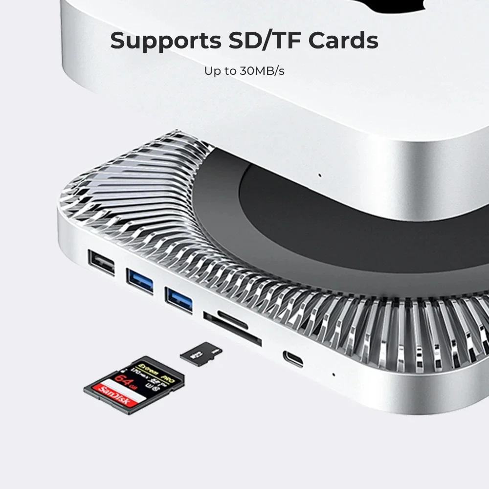 Dock Mac Mini Studio with 2.5inch Hard Disk Enclosure Multi USB 3.0 SD/TF Card Reader Extend Your Mac Mini Studio Dock Station 5