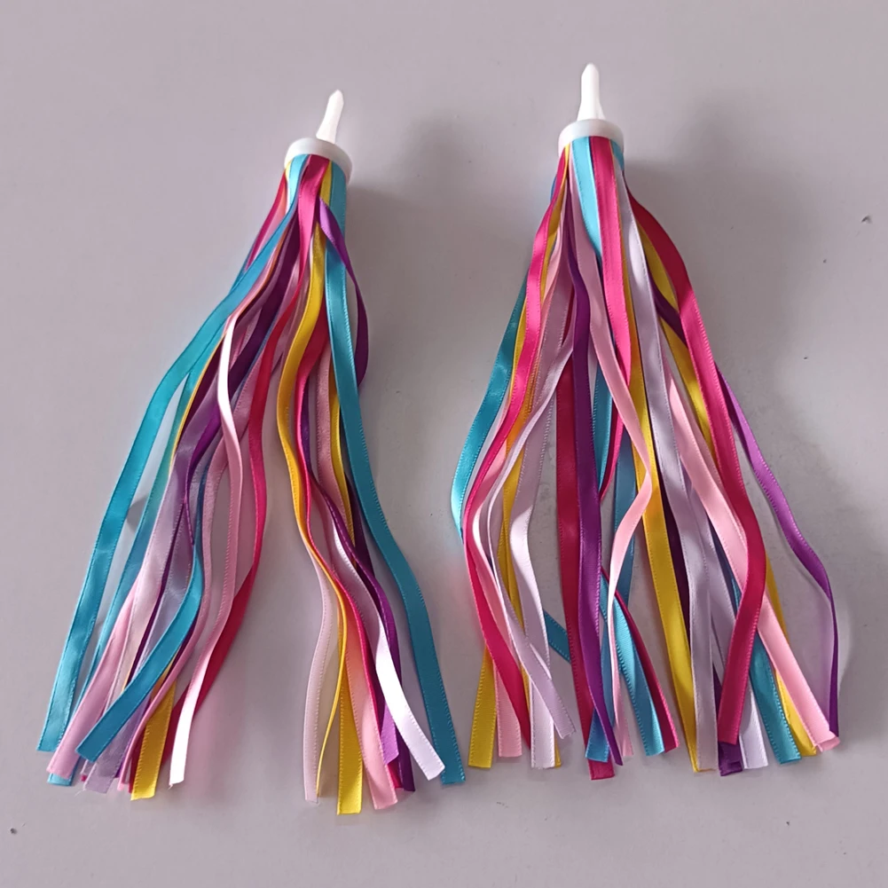 Bicycle Handlebar Color Tassel Streamers Children Balance Bike Decor Ribbon Tassel Ribbons Cycling Accessories 2pcs