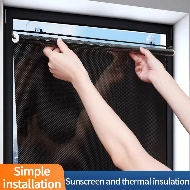 Sunshade Roller Blinds Universal Roller Curtains with Suction Cup Window Blackout Curtains Retractable