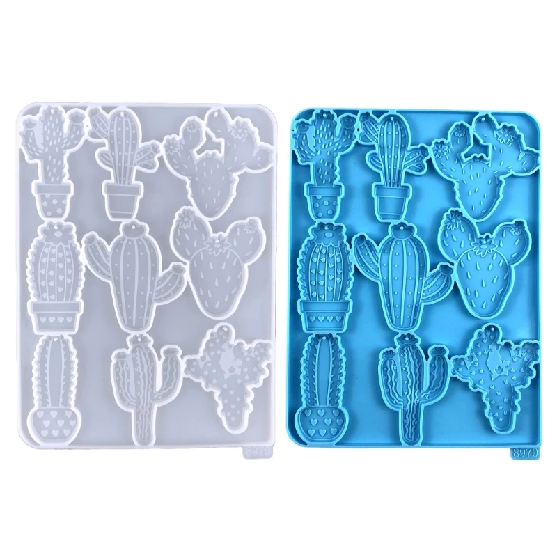 

E0BF Semi-stereoscopic Cactus Silicone Mold for DIY Keychain Epoxy Resin Jewelry
