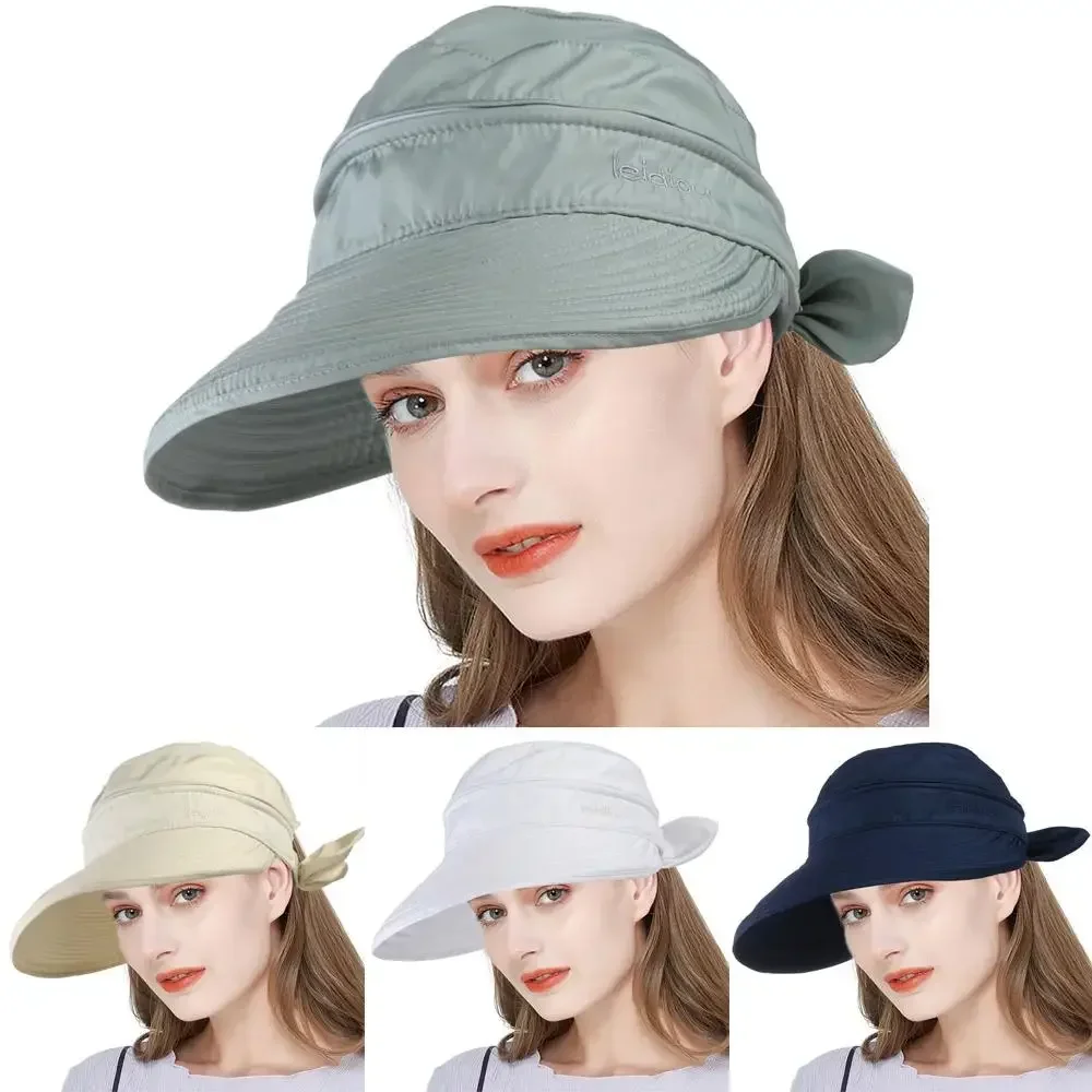 

2024 New Women Ladies Summer Wide Brim Foldable Visor Outdoor Cap Anti-UV Beach Sun Hat Hat for Women