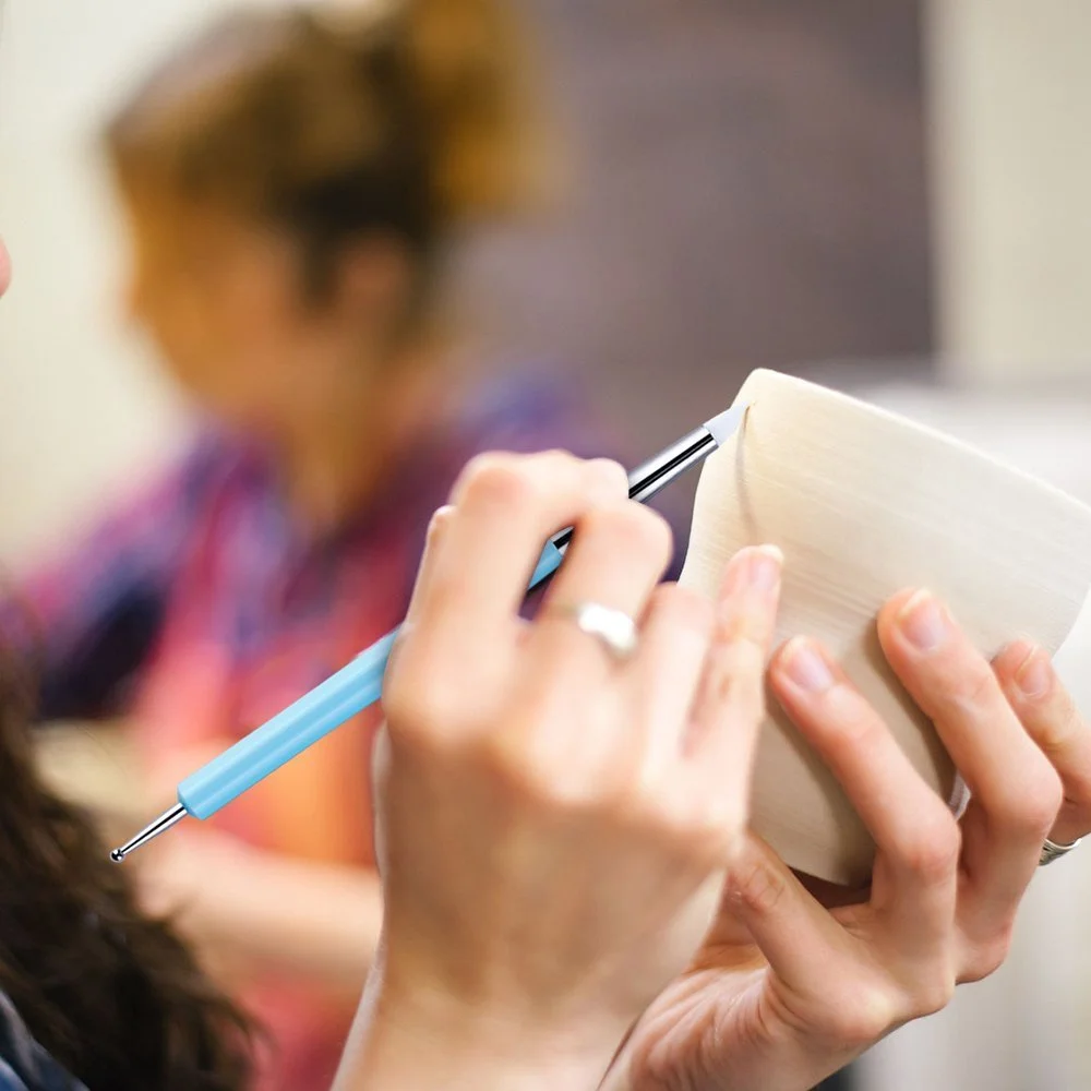 Outil de sculpture en argile de Silicone, pour la modélisation des pinceaux, pointillage, Nail Art, poterie, argile, bricolage, outils de sculpture, tête souple, 5 pièces 5