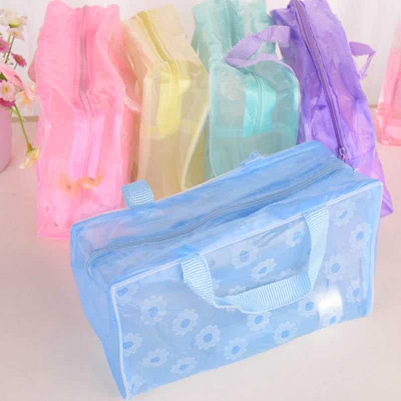 За компресионна торбичка за грим Пътуващи чанти за баня 5 цветни водоустойчиви PVC чанта за съхранение на козметика Дамски прозрачен органайзер Сладък