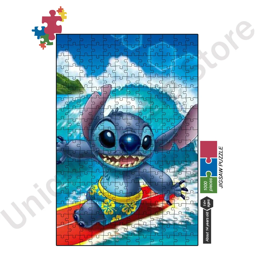 Disney Lilo & Stitch Puzzle 300/500/1000 pezzi Puzzle per adulti Jigsaw Parper Puzzle giocattolo educativo Puzzle regali di natale per bambini