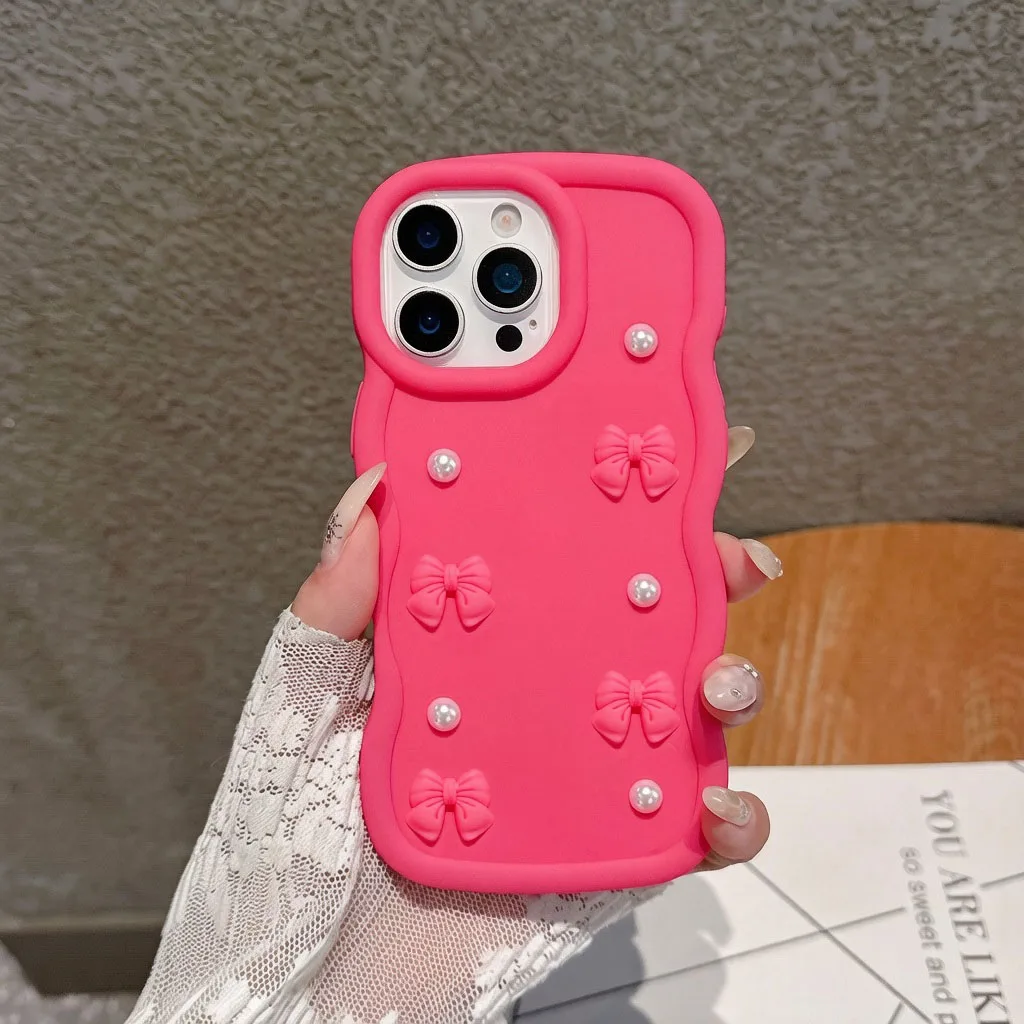 Bow Tie Pearl Candy Waves Soft Phone Case Cover