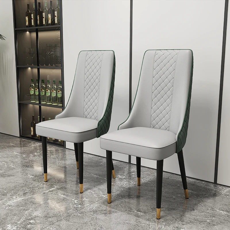 

PU Leather Dining Chairs Luxury Restaurant Multifunctional Nordic Dining Chairs Kitchen Leisure Stools Dining Room Furniture