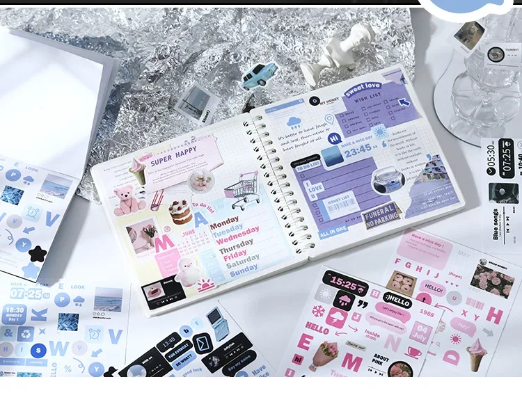 20 Pcs Cartoon Collage Sticker Book DIY Scrapbooking Collage Junk Journal Vintage Decor Stationery Supplies Stationery Sticker