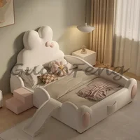 Design Luxury Modern Double Bed Kids Girls Princess White Loft Queen Bed Children Baby Cama Infantil Furniture For Bedroom 1