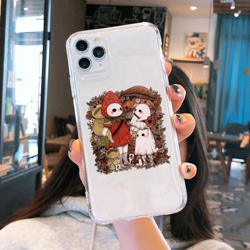 Kawaii Mushroom Transparent Phone Case - Cute Design Back Cover