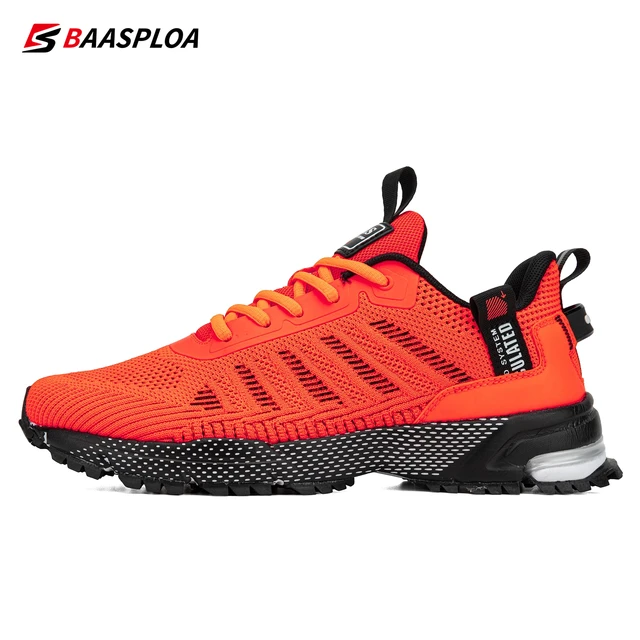 Baasploa 2022 New Male Sneakers Shoes Breathable Mesh Men Running Shoes Outdoor Grass  Walking Gym Shoes For Men Plus size 41-50 2