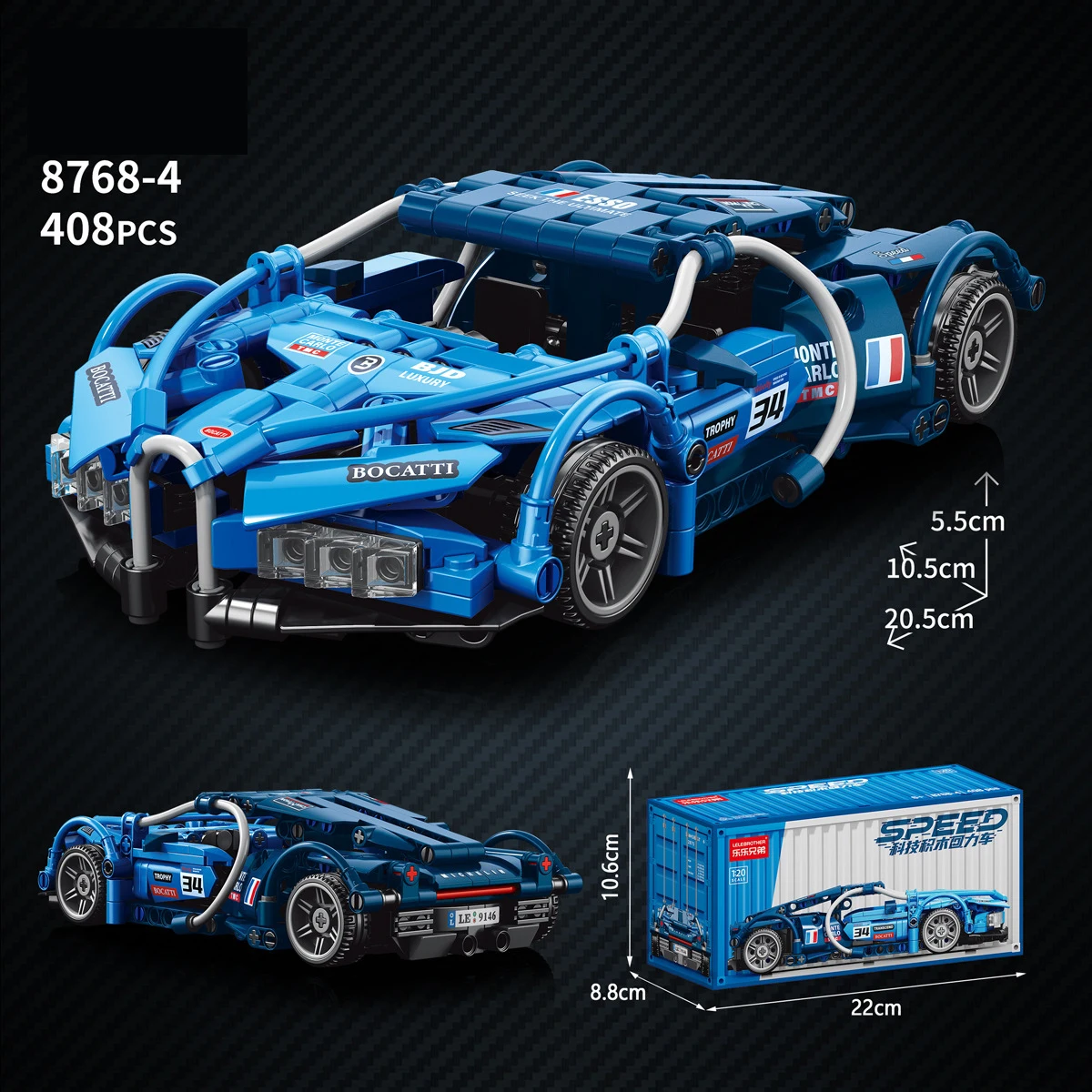 Lele Brothers Technologie Power Rennwagen Montage Modell Junge Montage Bausteine Spielzeug Geschenk