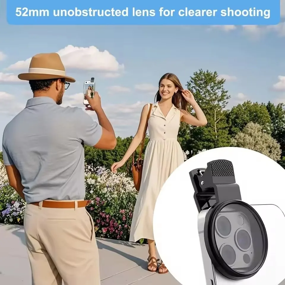 Mobiilseadmele sobiv CPL-filter 52 mm - Vähendab heijastusi, parandab värvi