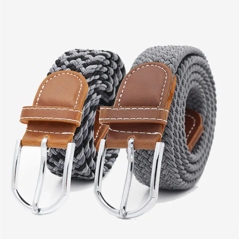

Men Women Casual Belt Fashion Pin Buckle Woven Canvas Belts Elastic Waistband Pants Jeans Belt Knitted Elastic Tactical Belt