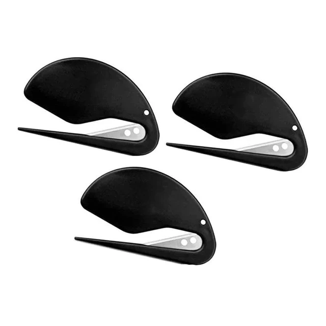 3 Pack Letter Openers Envelope Slitters, Plastic Mail Opener with Blade  Paper Knife, Pure Black