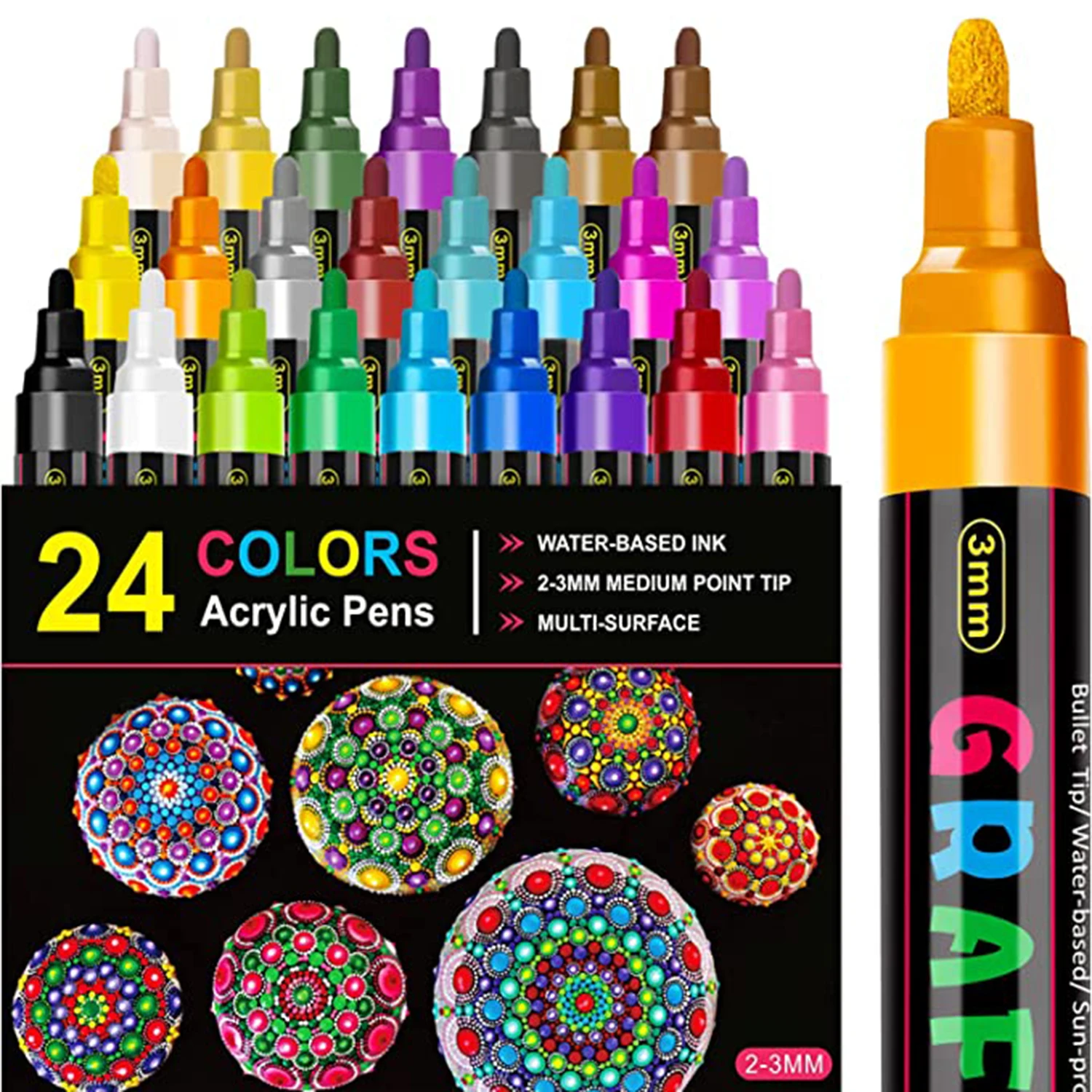 Acrylic Marker Paint Pens Waterproof Hand-painted Doodling Pen for Poster  /Graffiti Advertising Student Stationery Art Supplies - AliExpress